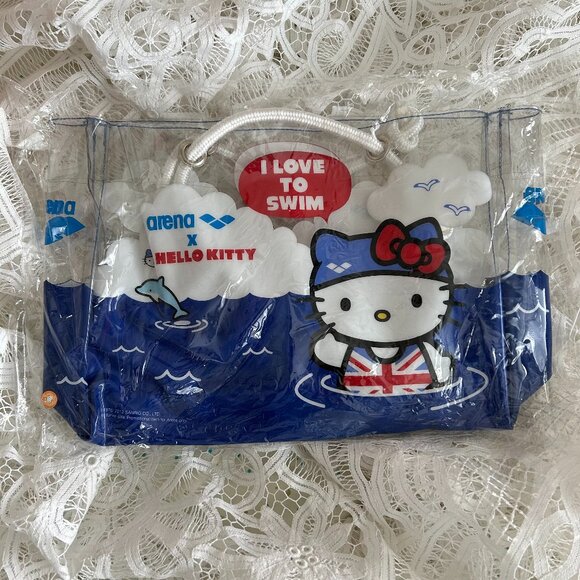 NWT Hello Kitty Plastic Tote Bag - Picture 1 of 6